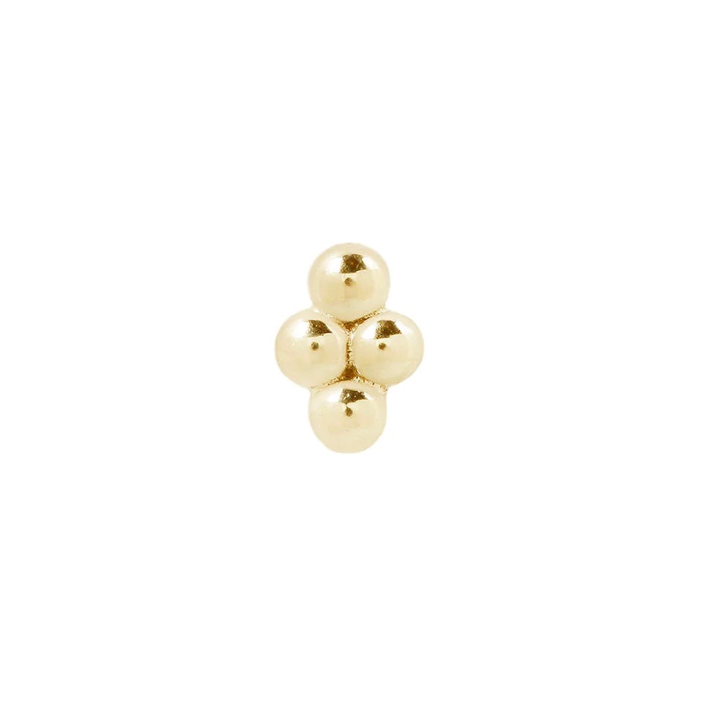 Buddha Jewelry Organics 14k yellow gold 4 Bead Cluster threadless end